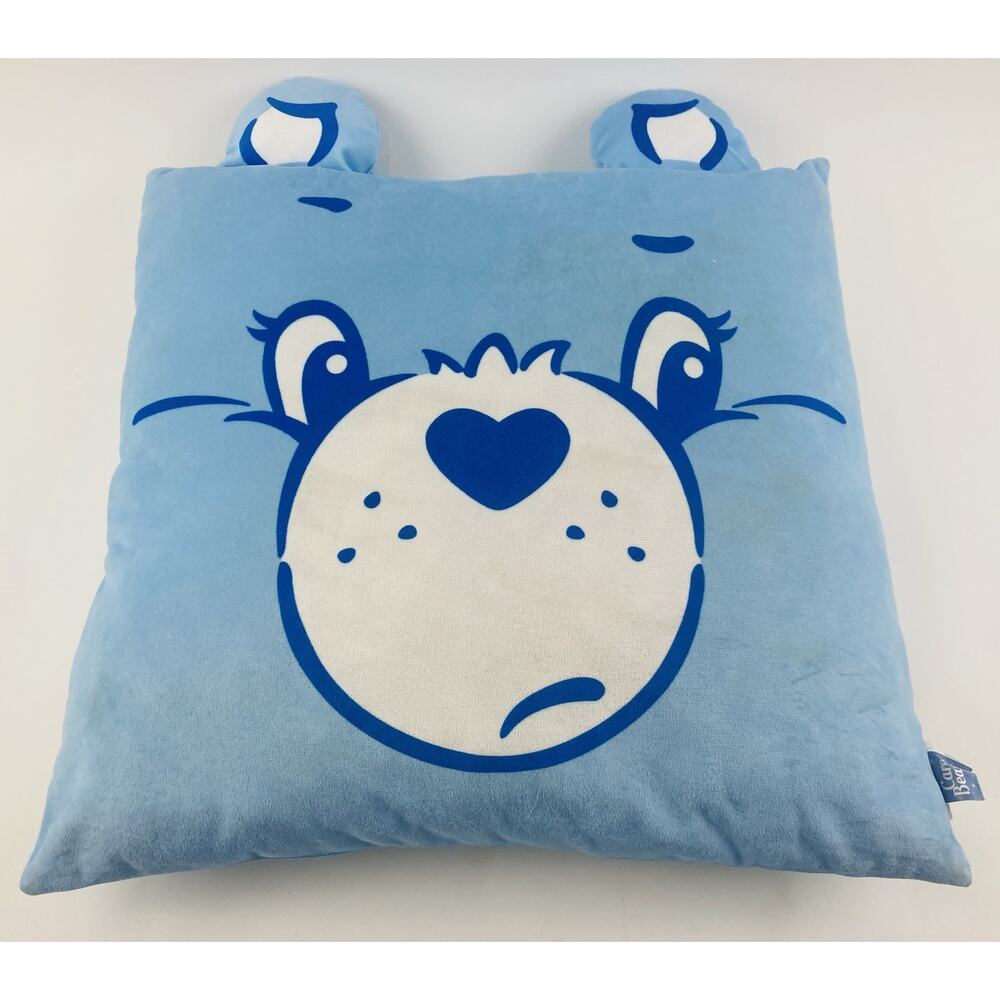 Care Bears Bedtime bear Pillow plush Square Grumpy Blue Raincloud Rain drop ears